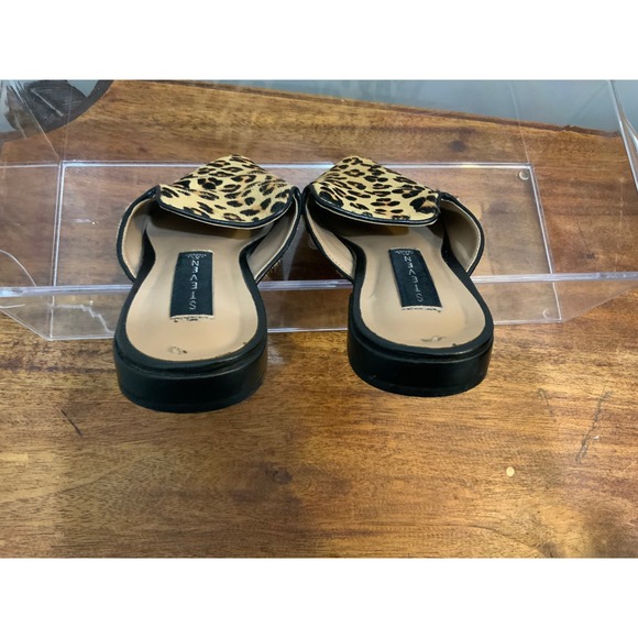 STEVEN by Steve Madden Leopard Print Calf Hair Pointed Toe Mule‎ Flats Women - Picture 12 of 14
